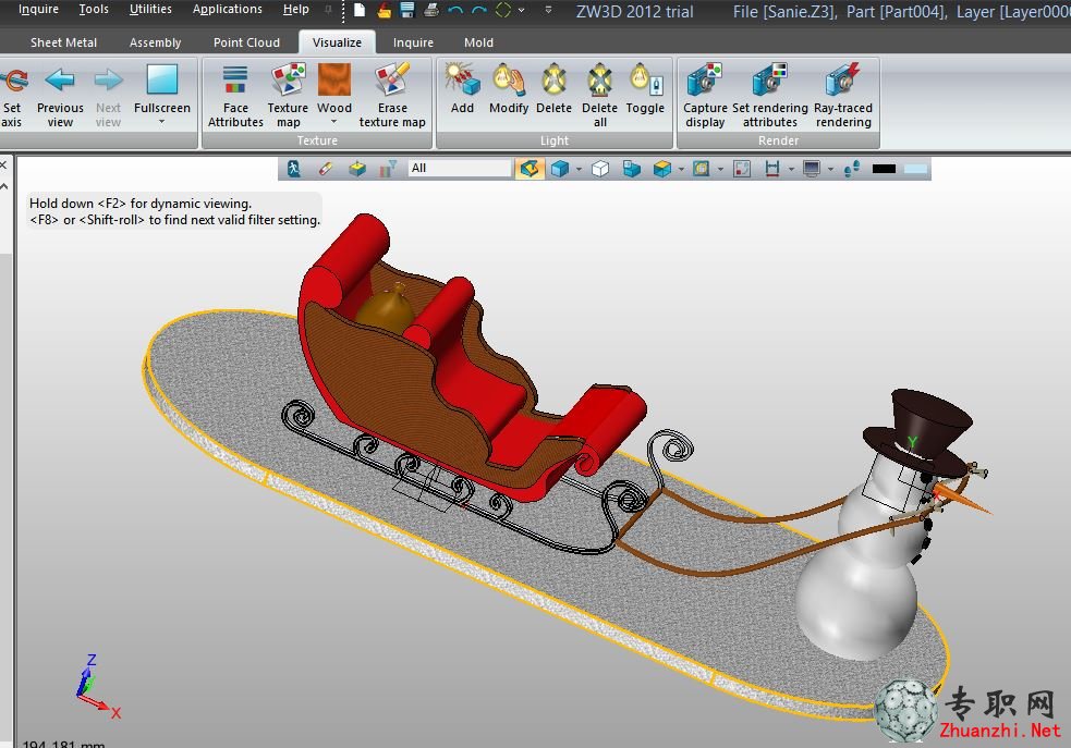 圣誕雪人和雪橇3D模型_中望3D設(shè)計(jì)_Z3/STL/DWG/STP/SAT源文件下載