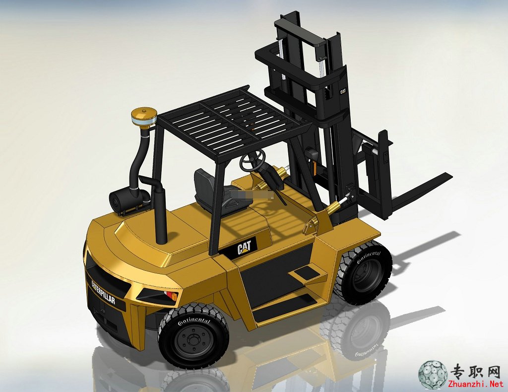 SolidWorks卡特彼勒CAT叉車DP70 3D模型