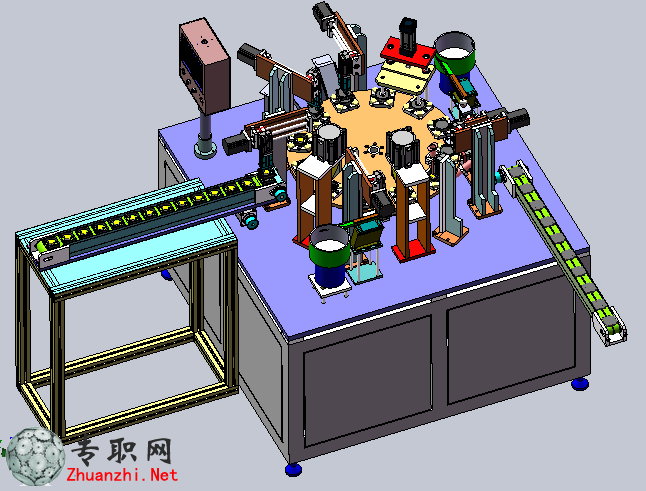 轉(zhuǎn)盤式散熱風扇組裝機3D模型