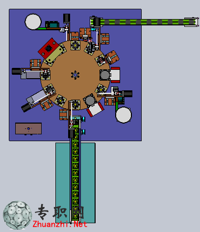 轉(zhuǎn)盤式散熱風扇組裝機3D模型