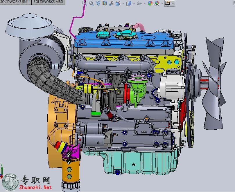 英國進口柴油發動機3D模型