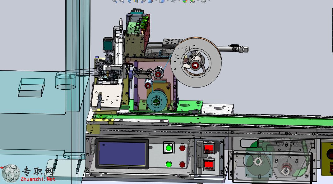 全自動剝離標簽貼膜機 貼標機3D模型_SolidWorks設計_SLDPRT/SLDASM文件下載